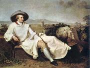johann tischbein goethe in the campagna oil painting